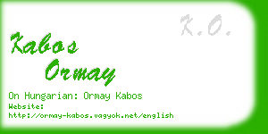 kabos ormay business card